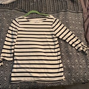 Quarter Length Sleeve Striped Ladies Top